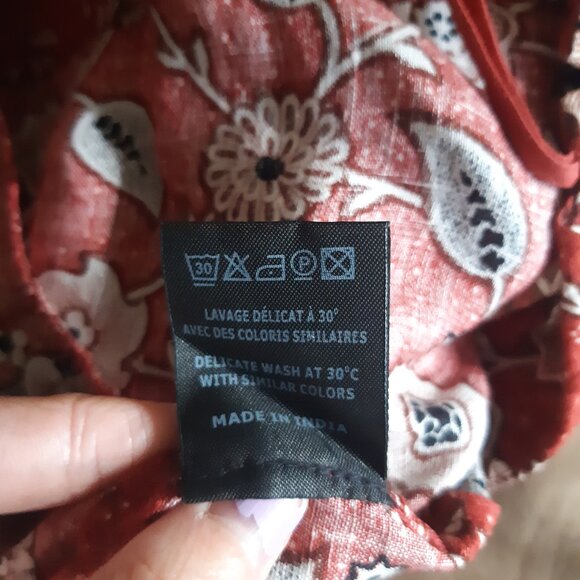 mini dress floral print linen ruffle - Picture 9 of 16